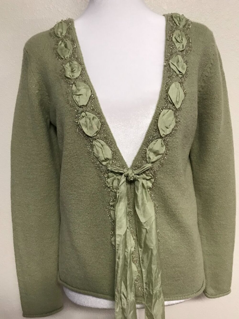 Anthropologie Sleeping on Snow Wool Blend Cardigan Sweater – Size L – NWT